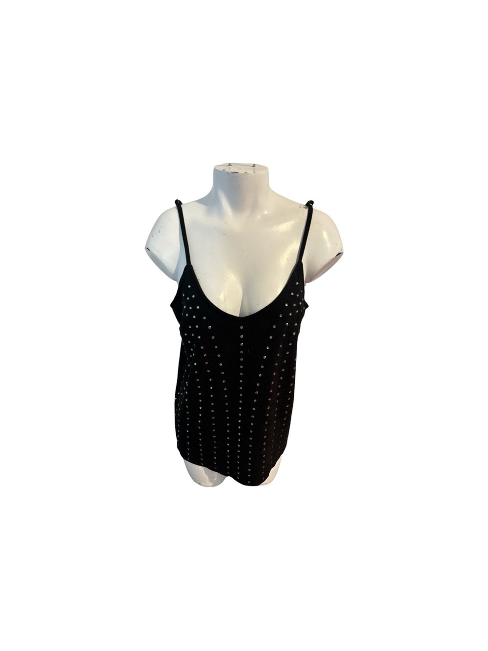Black Rhinestone Tank Top